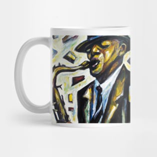 Believe in music - oil painting of saxophonist Mug